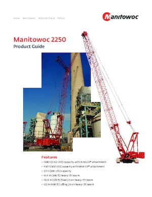 Pásové jeřáby s příhradovým výložníkem Manitowoc 2250 T
