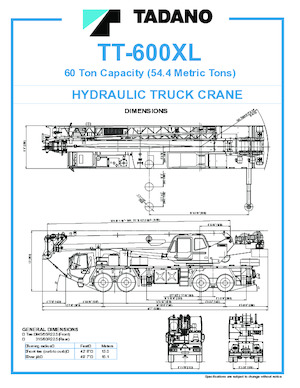 Autojeřáby Tadano TT-600XL
