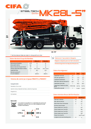 Autočerpadla s domíchávačem betonu CIFA MK28L-5