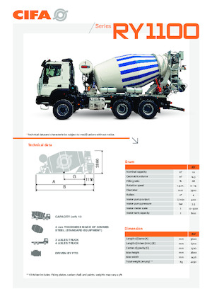 Autodomíchávače CIFA RY 1100