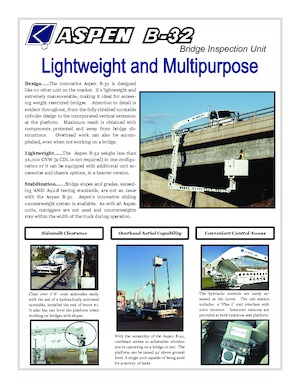 Přívěsné kloubové pracovní plošiny Aspen Aerials  B-32