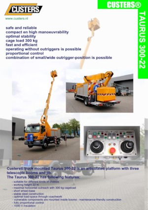 Přívěsné kloubové pracovní plošiny Custers Taurus 300-22