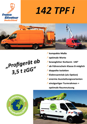 Autoplošiny s teleskopickým výložníkem France Elévateur 142 TPF