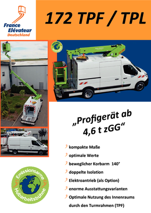Autoplošiny s teleskopickým výložníkem France Elévateur 172 TPF