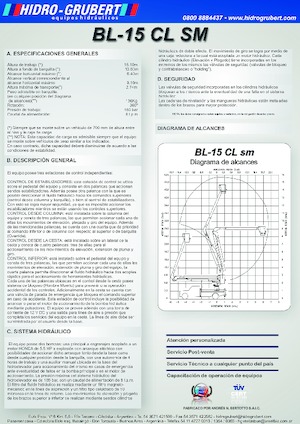 Přívěsné kloubové pracovní plošiny Hidro-Grubert BL 15CL