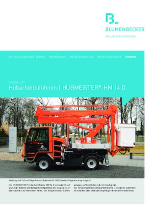 Přívěsné kloubové pracovní plošiny Blumenbecker - Hubmeister® HM 14 D