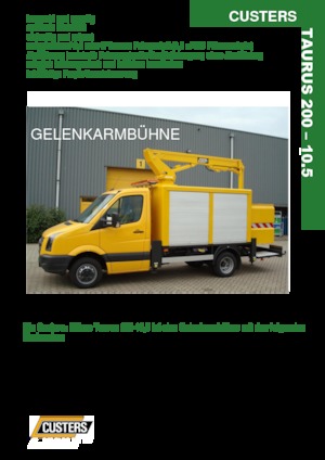 Přívěsné kloubové pracovní plošiny Custers Taurus 200-10.5