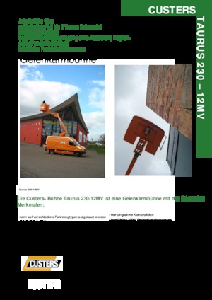 Přívěsné kloubové pracovní plošiny Custers Taurus 230- 12MV