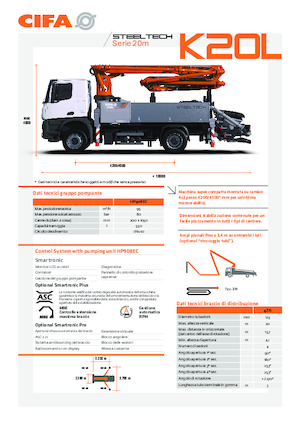 Autočerpadla betonu CIFA K20L 