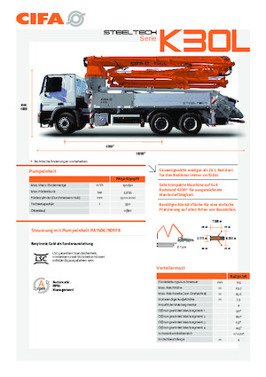 Autočerpadla betonu CIFA K30L 