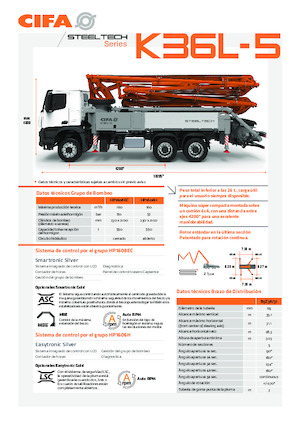 Autočerpadla betonu CIFA K36L-5