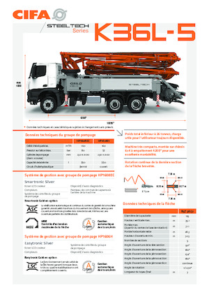 Autočerpadla betonu CIFA K36L-5