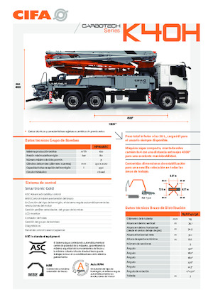 Autočerpadla betonu CIFA K40H