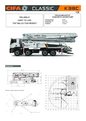 Autočerpadla betonu CIFA K38C