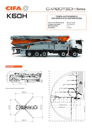 Autočerpadla betonu CIFA K60H