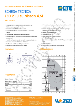 Přívěsné kloubové pracovní plošiny CTE Z 21