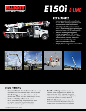Autoplošiny s teleskopickým výložníkem Elliott Equipment E150i E-Line