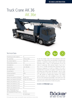 Teleskopické autojeřáby Böcker AK 37