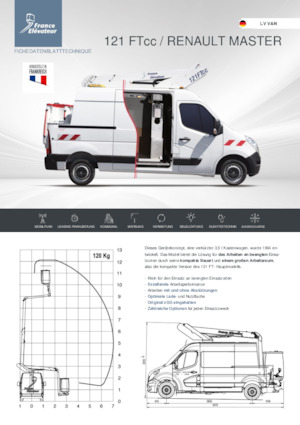 Autoplošiny s teleskopickým výložníkem France Elévateur 121 FTcc