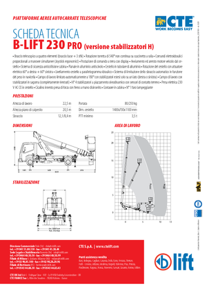 Autoplošiny s teleskopickým výložníkem CTE B-Lift 230 Pro-H