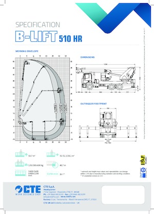Autoplošiny s teleskopickým výložníkem CTE B-Lift 510 HR