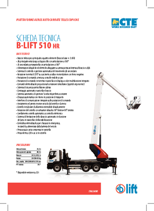 Autoplošiny s teleskopickým výložníkem CTE B-Lift 510 HR