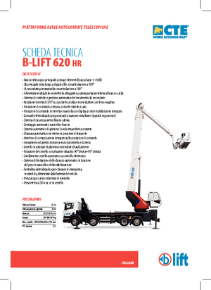 Autoplošiny s teleskopickým výložníkem CTE B-Lift 620 HR