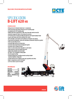 Autoplošiny s teleskopickým výložníkem CTE B-Lift 620 HR
