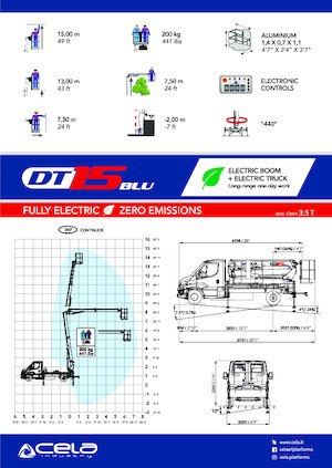 Autoplošiny s teleskopickým výložníkem CELA DT15 blu