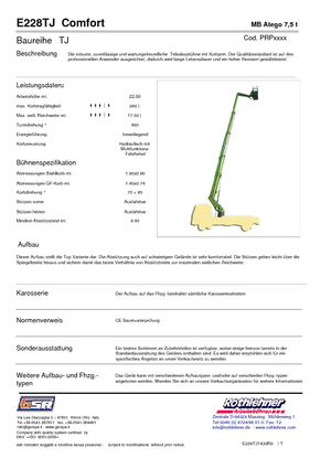 Autoplošiny s teleskopickým výložníkem GSR E228TJ Comfort
