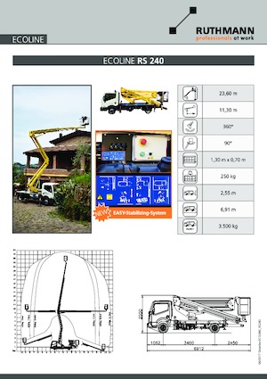 Autoplošiny s kloubovým výložníkem Ruthmann ECOLINE RS 240