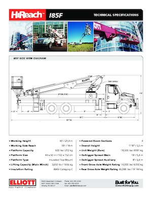Autoplošiny s teleskopickým výložníkem Elliott Equipment I85F HiReach