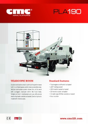 Autoplošiny s teleskopickým výložníkem CMC PLA190