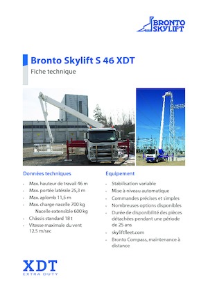 Autoplošiny s teleskopickým výložníkem Bronto Skylift S 46 XDT