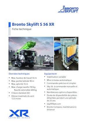 Autoplošiny s teleskopickým výložníkem Bronto Skylift S 56 XR
