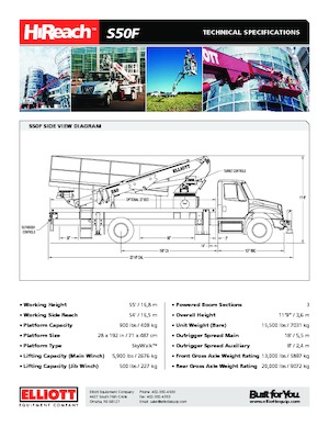Autoplošiny s teleskopickým výložníkem Elliott Equipment S50F SkyWalk