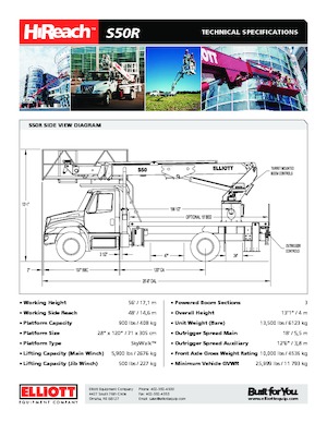 Autoplošiny s teleskopickým výložníkem Elliott Equipment S50R SkyWalk