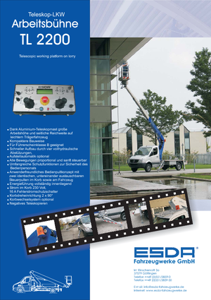 Autoplošiny s teleskopickým výložníkem Esda TL 2200