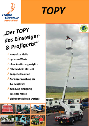 Autoplošiny s teleskopickým výložníkem France Elévateur Topy 12.1