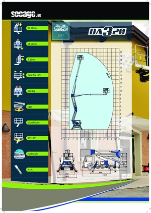 Přívěsné kloubové pracovní plošiny Socage DA 320