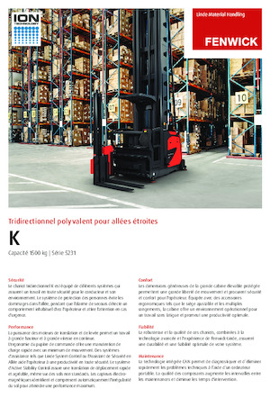 Regálové zakladače Linde K 0.9