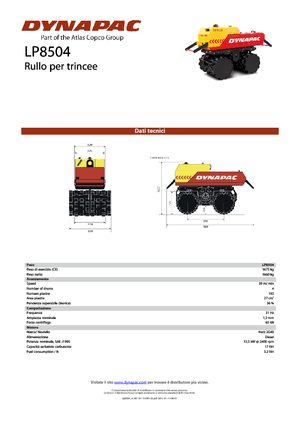 Vibrační příkopové válce Dynapac LP 8504