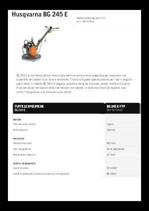 Ručně vedené hladičky betonu Husqvarna BG 245E