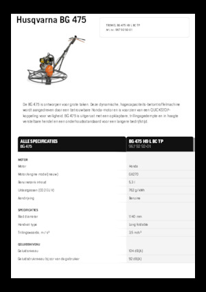Ručně vedené hladičky betonu Husqvarna BG 475