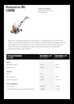 Ručně vedené hladičky betonu Husqvarna BG COMBI