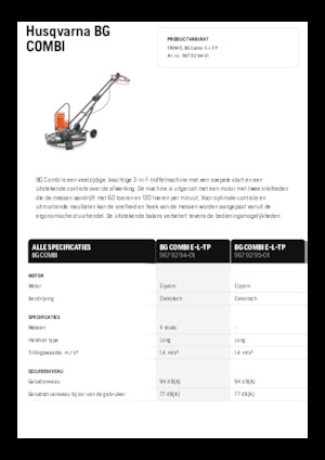 Ručně vedené hladičky betonu Husqvarna BG COMBI