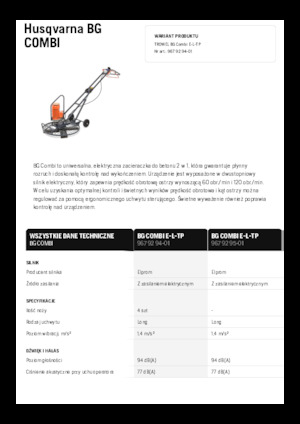 Ručně vedené hladičky betonu Husqvarna BG COMBI