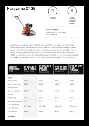 Ručně vedené hladičky betonu Husqvarna CT 36