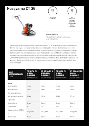 Ručně vedené hladičky betonu Husqvarna CT 36