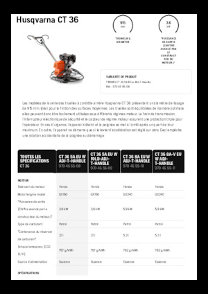 Ručně vedené hladičky betonu Husqvarna CT 36